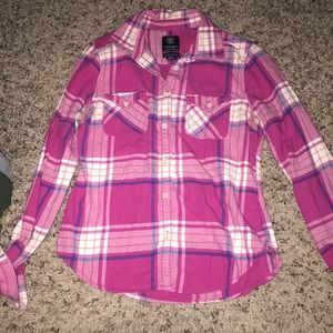 American Eagle pink flannel